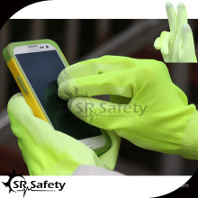 SRSAFETY Hi-viz touch screen PU glove with knit wrist